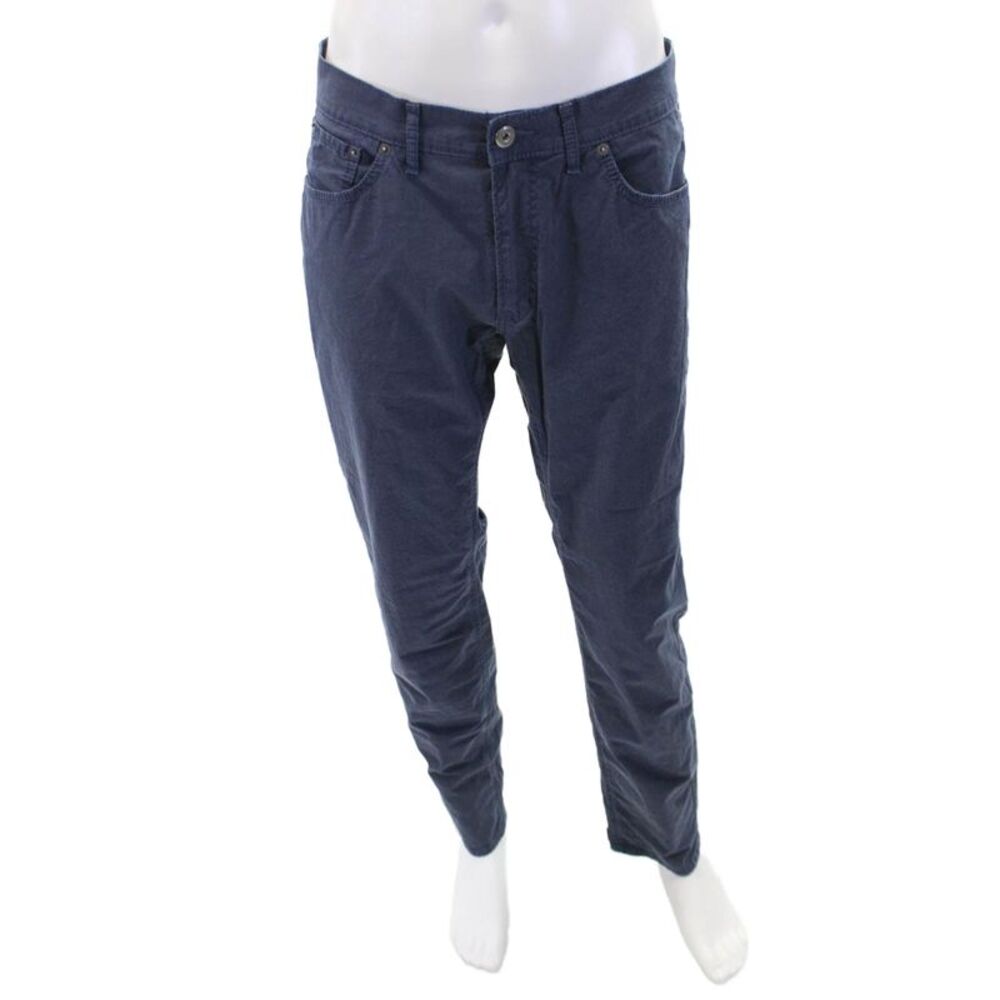 Brax Feel Good Mens Textured Zip Button Lined Straight Leg Pants Blue Size EUR 4